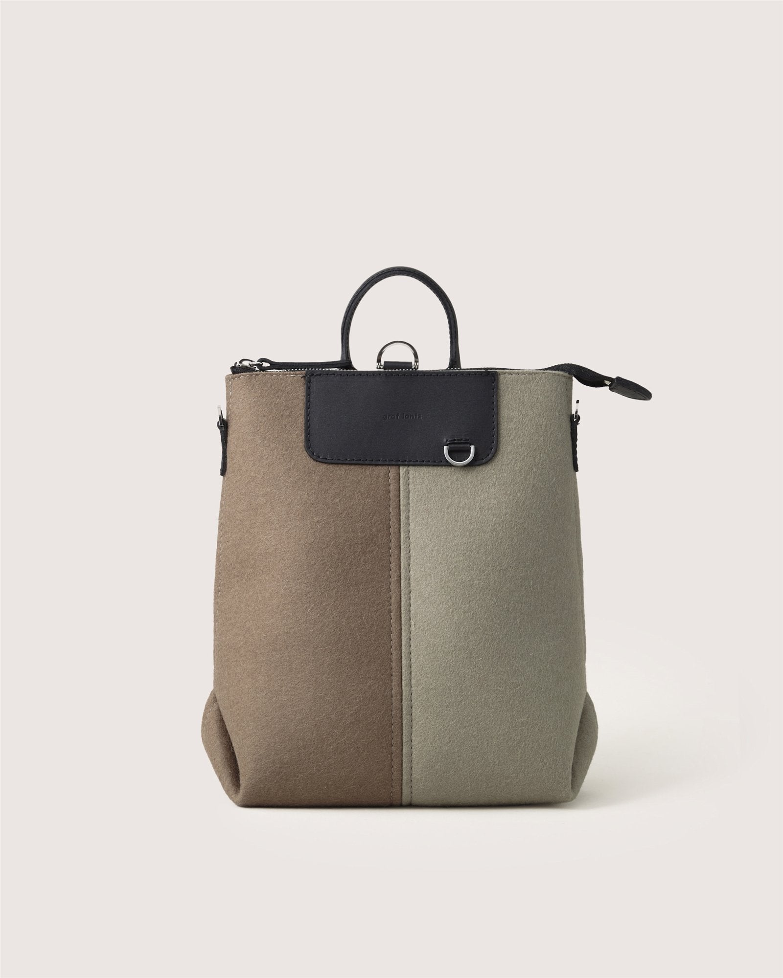 Bedford Merino Wool Midi Colorblock Backpack | Cumin / Clay