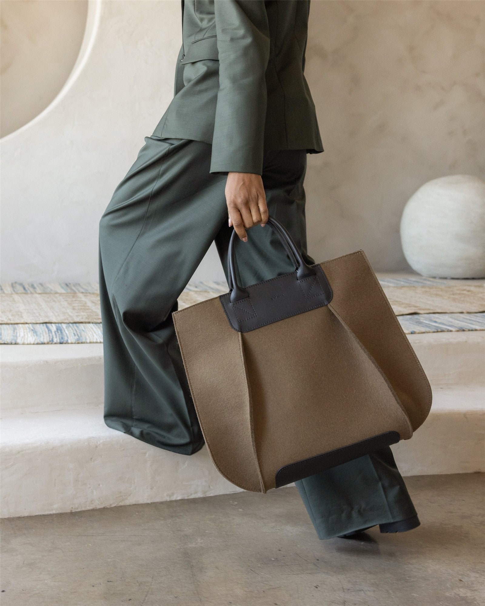 Frankie Merino Wool Tote | Cumin