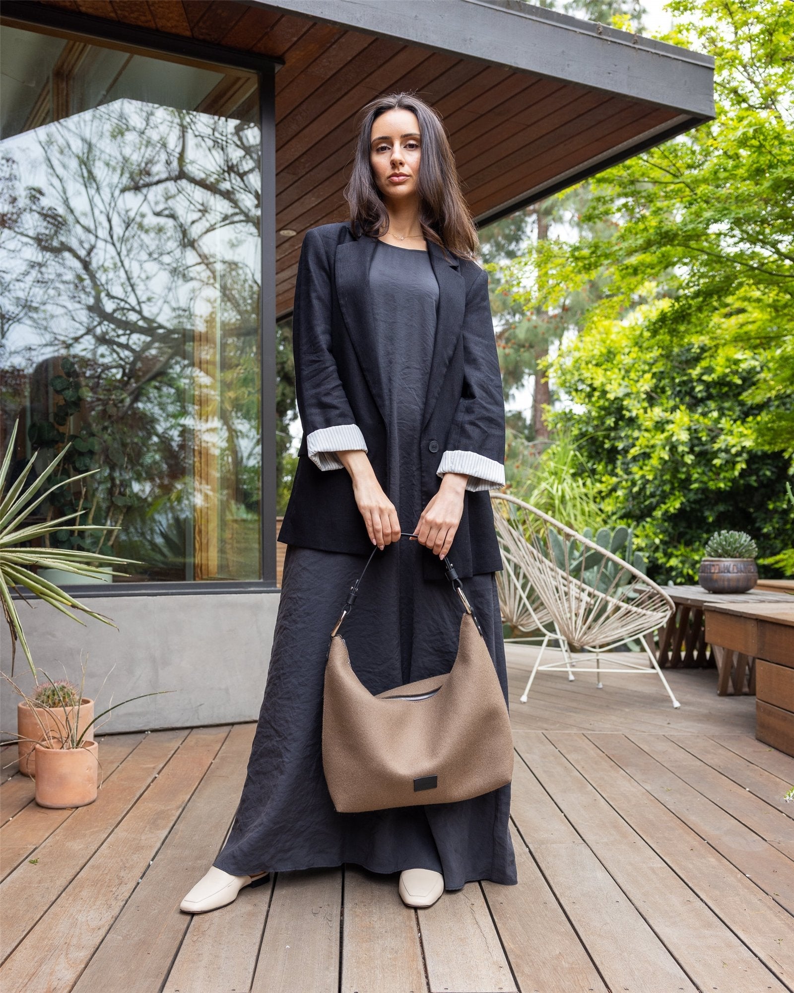 Hana Merino Wool Hobo Bag | Cumin