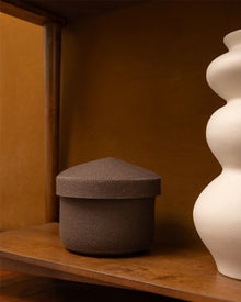 Merino Wool Small Bin w/ Lid | Tobacco