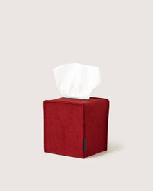 Merino Wool Small Tissue Box Cover | Cherry