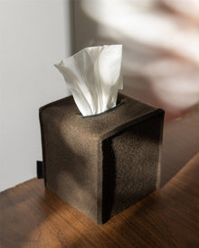 Merino Wool Small Tissue Box Cover | Tobacco