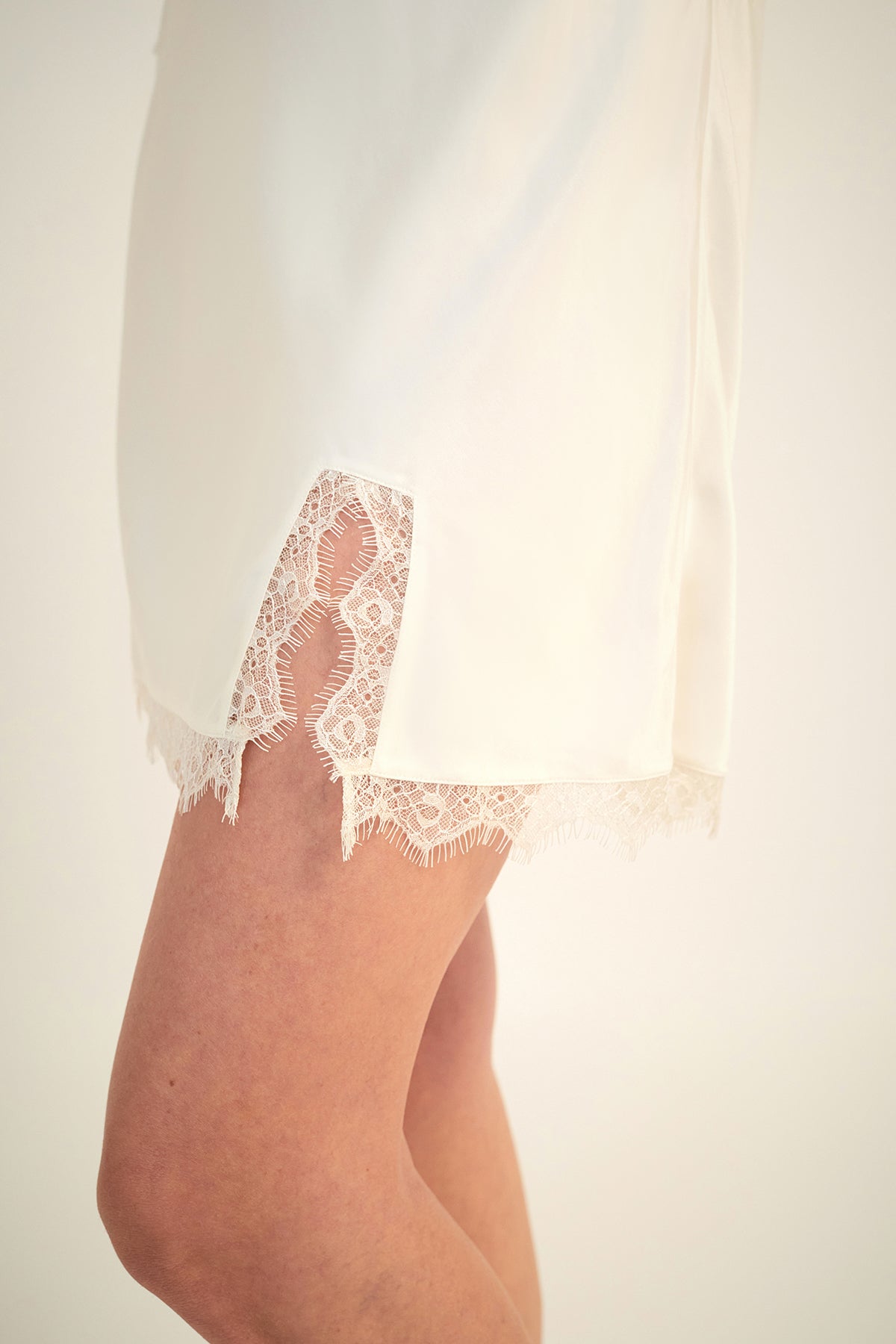 Silk Blend Lace Chemise | Ivory