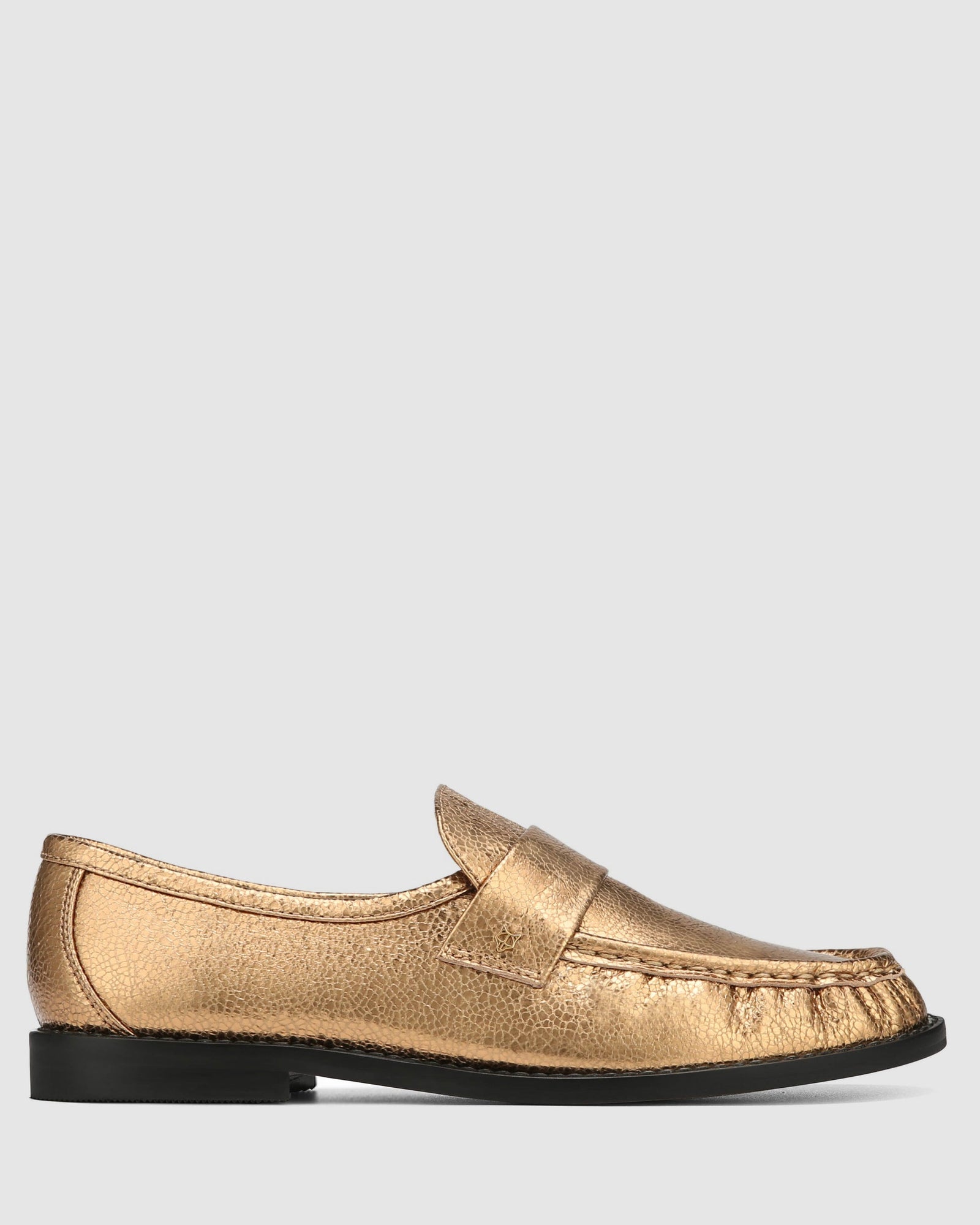 Womens | Goldie Leather Loafer | Gold Foil