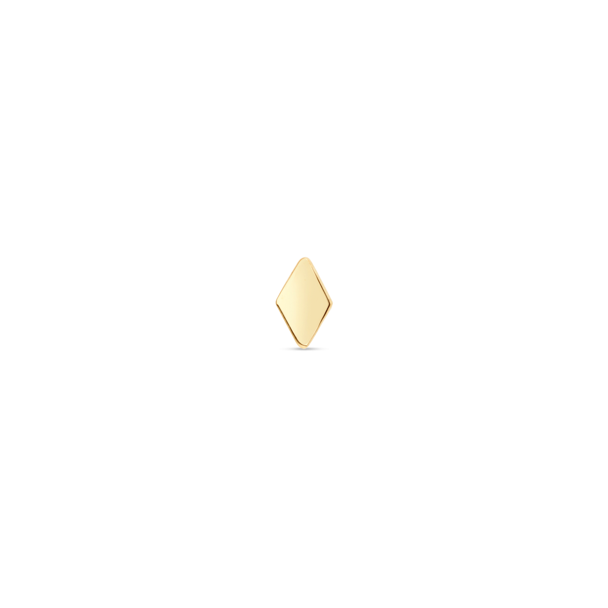 Gold Diamond Shape Stud | 14K Yellow Gold