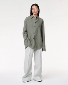 Another Tomorrow Linen Oversized Men's Shirt in Fern – Linen