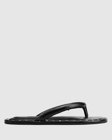 Womens | Grenada Leather/Studs Sandal | Black/Silver