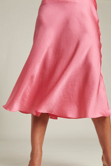 GINIA Silk Cardi Skirt Pink Carnation