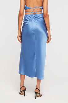 GINIA Indy Drape Skirt  in Malibu Blue