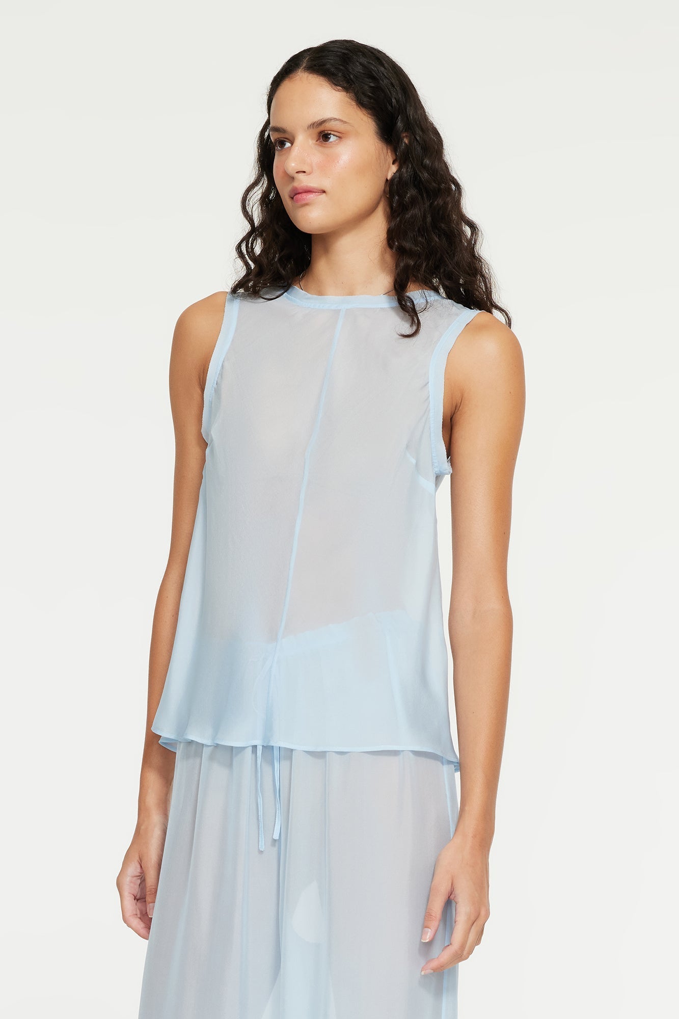 The Marli Top By GINIA In Cornflower Blue