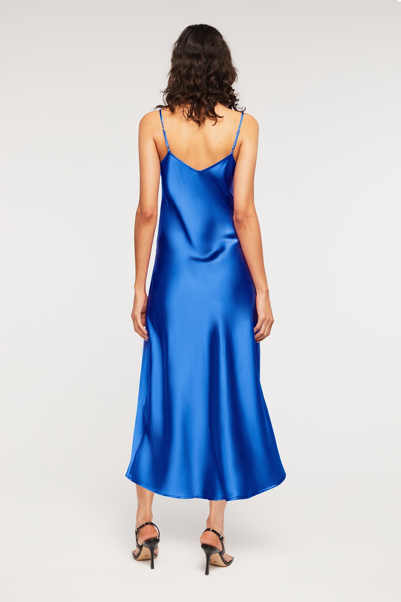 100% Silk Slip - Lapis | Ginia RTW