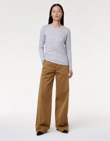 Another Tomorrow Long Sleeve T-Shirt in Heather Grey – Cotton Women's Top