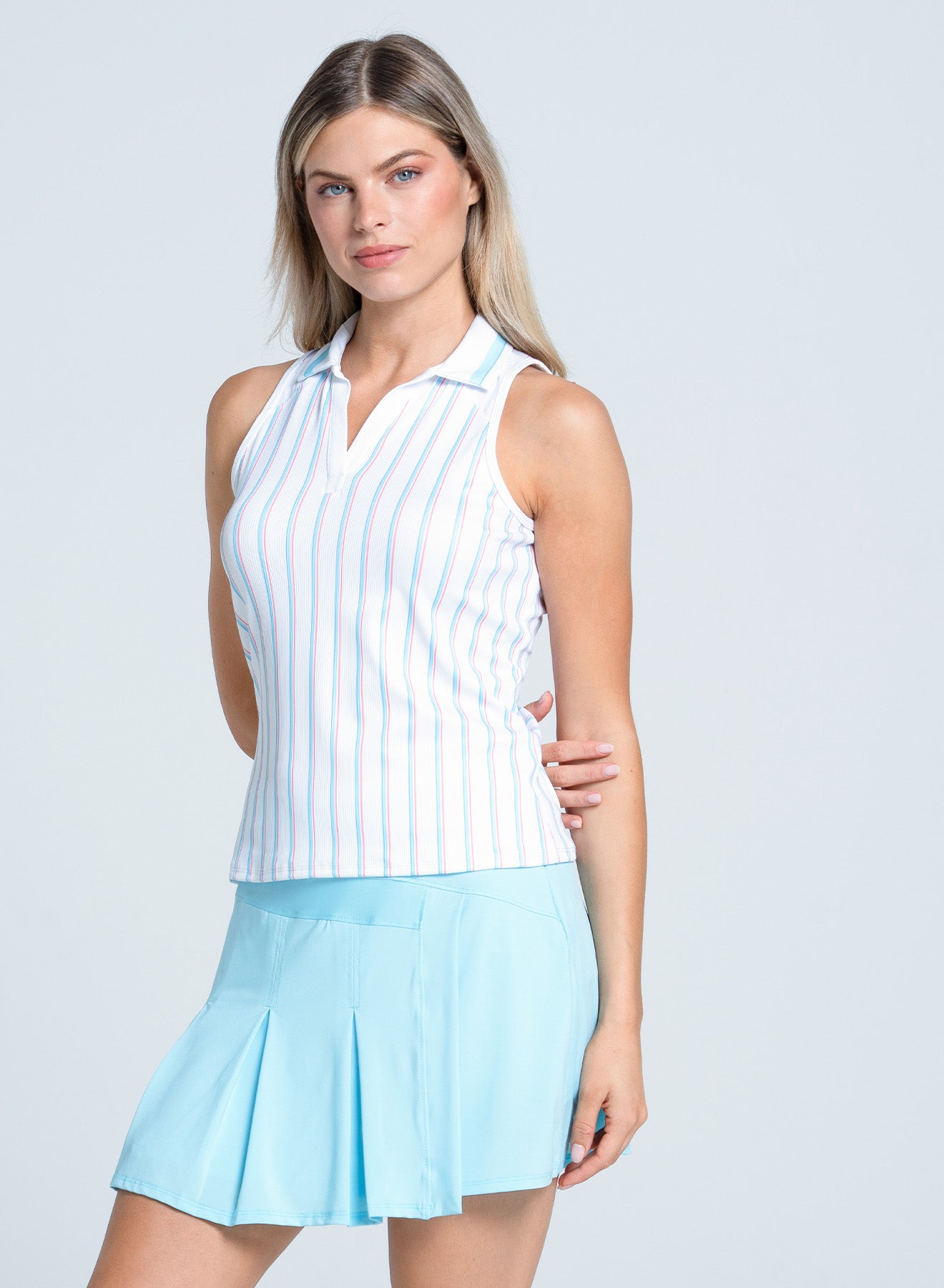 Top Golf | Retro Stripe Polo | White