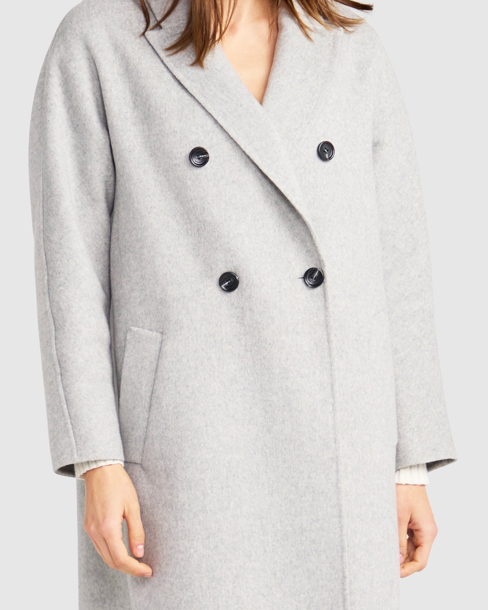 Guestlist Oversized Double Breasted Coat | Women | Grey Marle