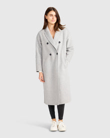 Guestlist Oversized Double Breasted Coat | Women | Grey Marle