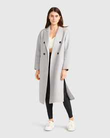 Guestlist Oversized Double Breasted Coat | Women | Grey Marle