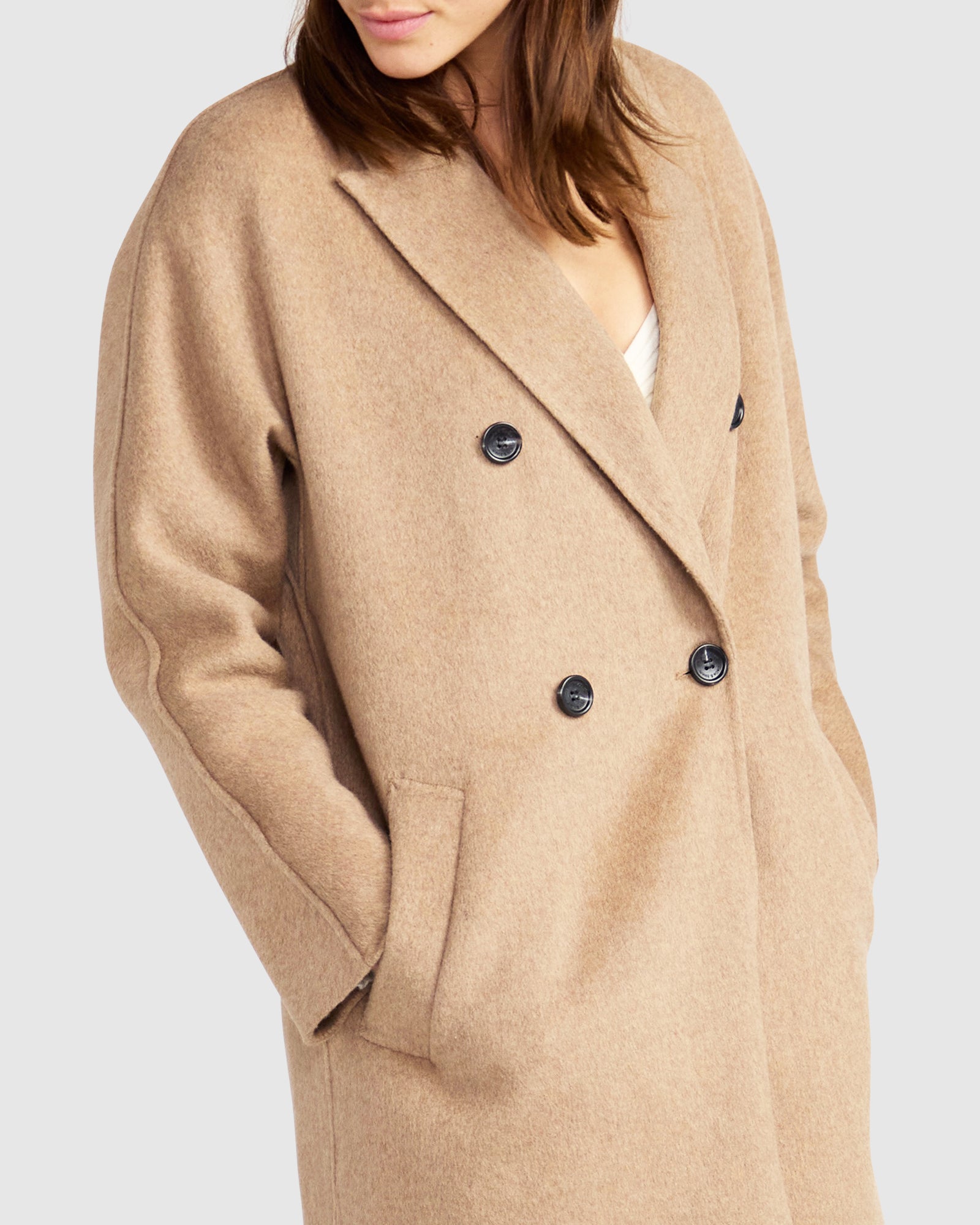 Guestlist Oversized Double Breasted Coat | Women | Oat