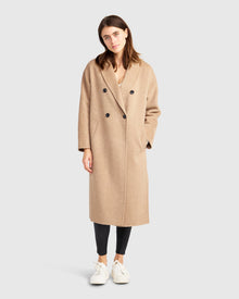 Guestlist Oversized Double Breasted Coat | Women | Oat