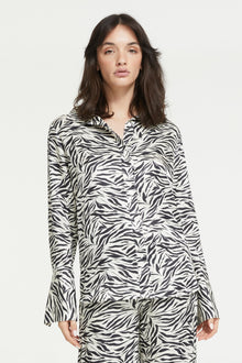 The Zafina Shirt in Brush Zebra Print by Ginia