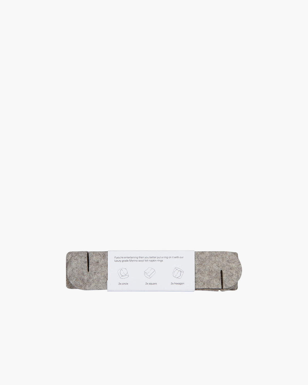 Maki Merino Wool Napkin Rings - 6 Pack | Granite