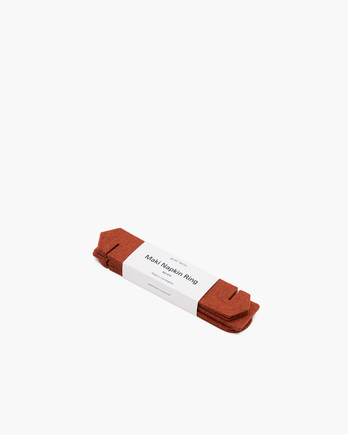 Maki Merino Wool Napkin Rings - 6 Pack | Mahogany