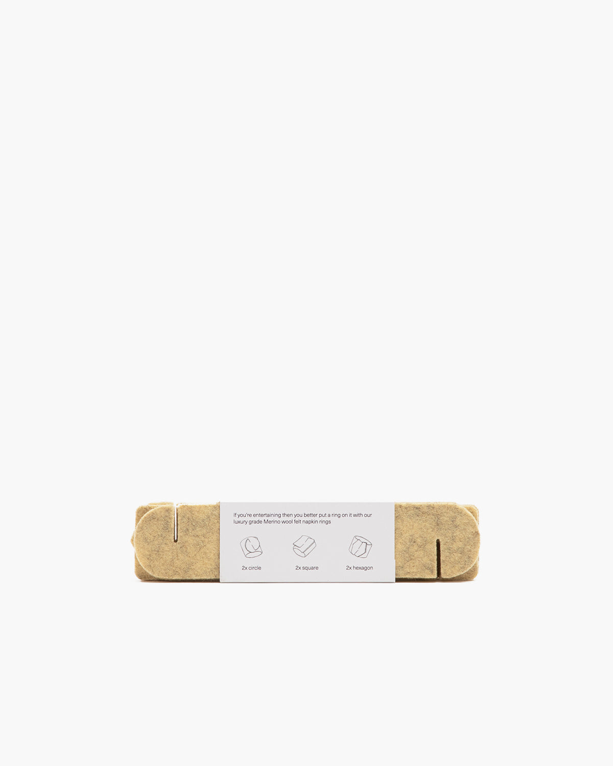 Maki Merino Wool Napkin Rings - 6 Pack | Champagne