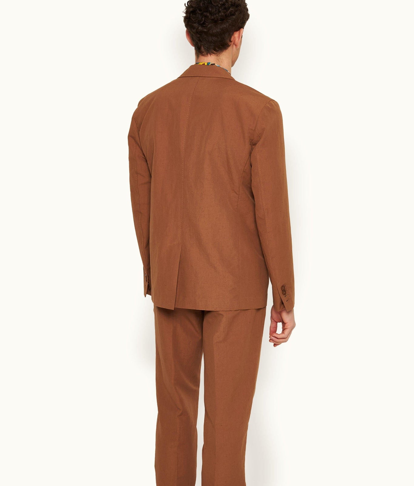 Garret Tailored Fit, Italian Made, Two-Button Unstructured Blazer | Cinnamon Coffee