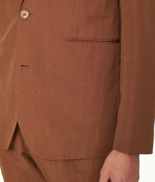 Garret Tailored Fit, Italian Made, Two-Button Unstructured Blazer | Cinnamon Coffee