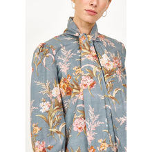 Georgie Blouse | Blue Brocade