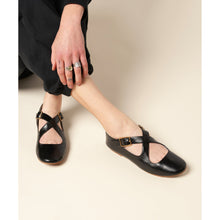 Georgie Leather Ballet Flat | Black