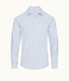 Giles Stripe Stripe Classic Collar Tailored Fit Shirt | Chalk Blue