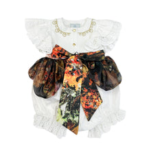 Girl | Alexis Foliage Print Romper | White