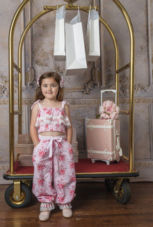 Girl | Amelia Pink Flower Print Pants