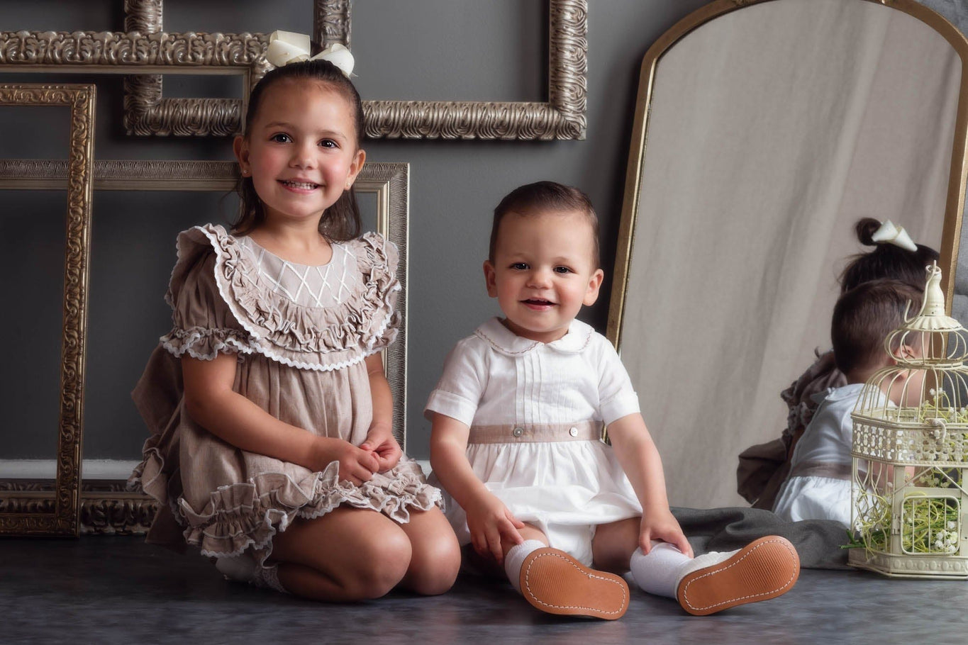 Girl | Ashlyn Tan Linen Top and Shorts Set | Beige