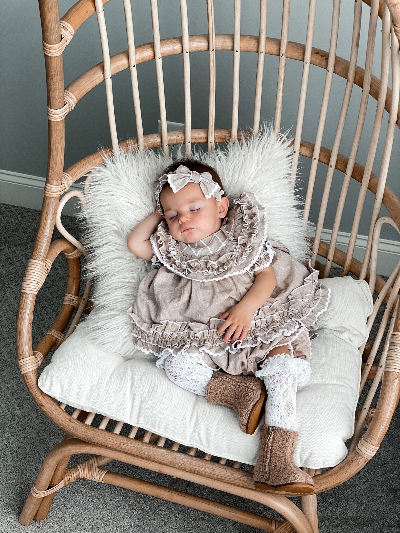 Girl | Ashlyn Tan Linen Top and Shorts Set | Beige