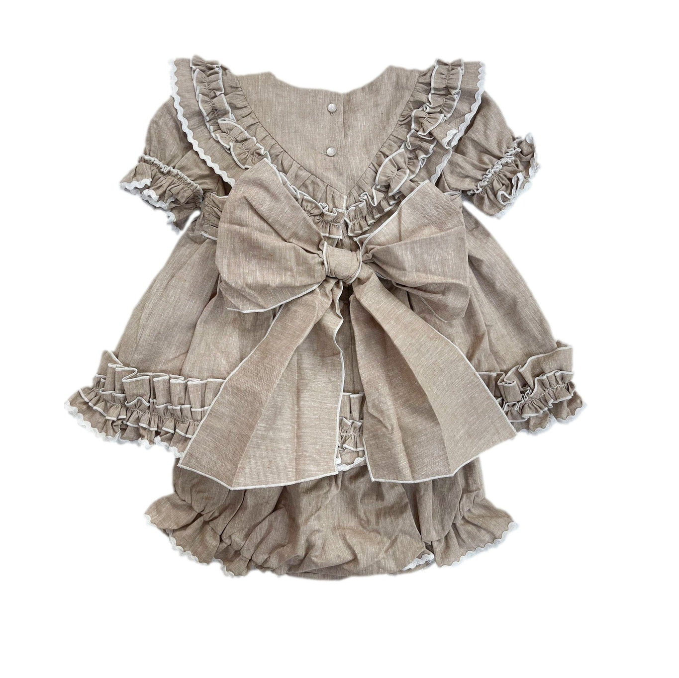 Girl | Ashlyn Tan Linen Top and Shorts Set | Beige