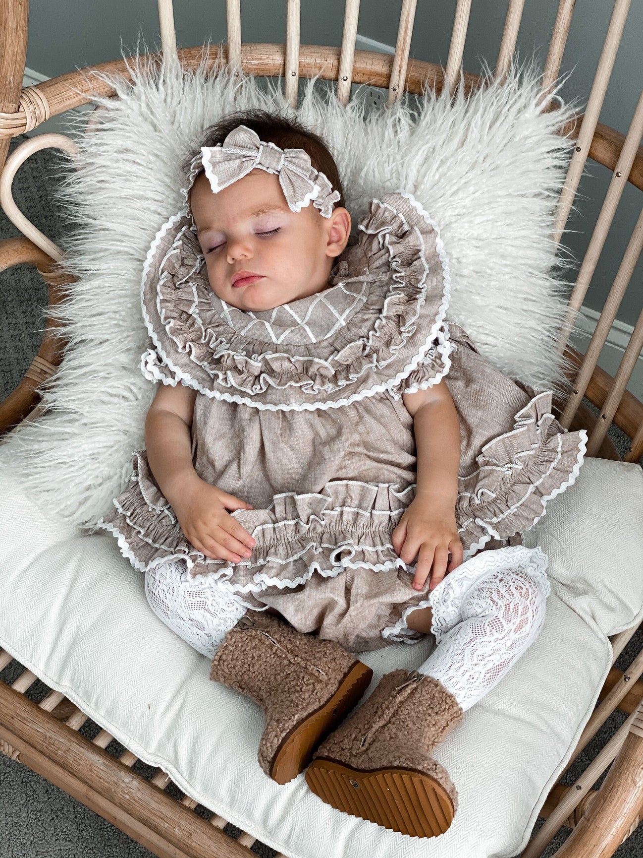 Girl | Ashlyn Tan Linen Top and Shorts Set | Beige