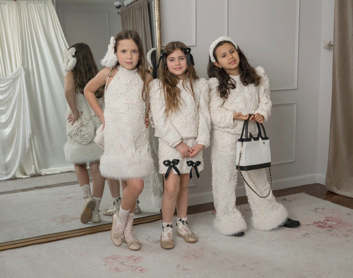 Girl | Ava Ivory Flower Bow Skirt