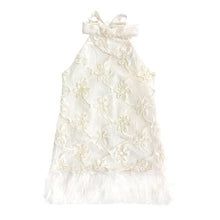 Girl | Ava Ivory Flower Faux Fur Dress