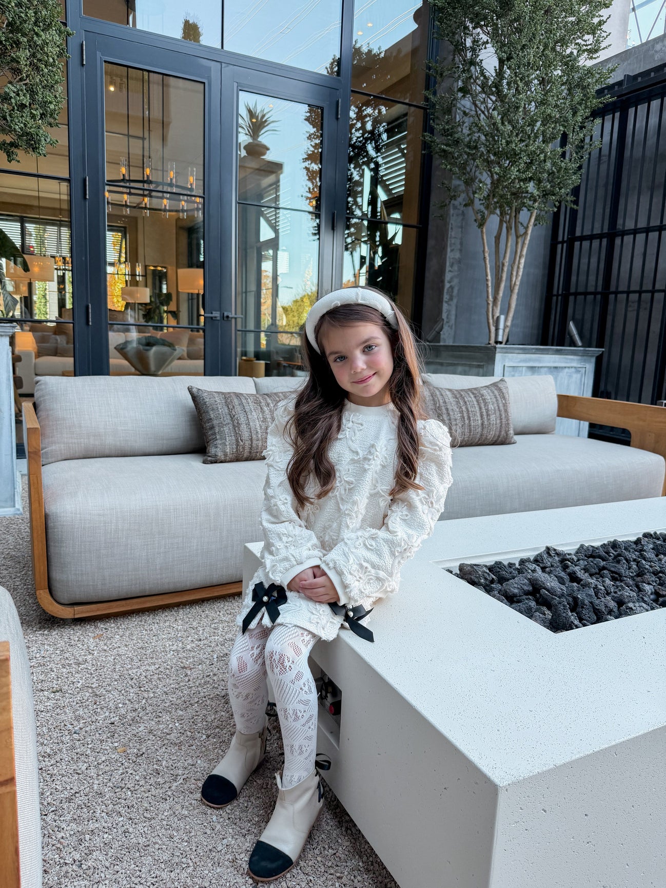 Girl | Ava Ivory Flower Sweater