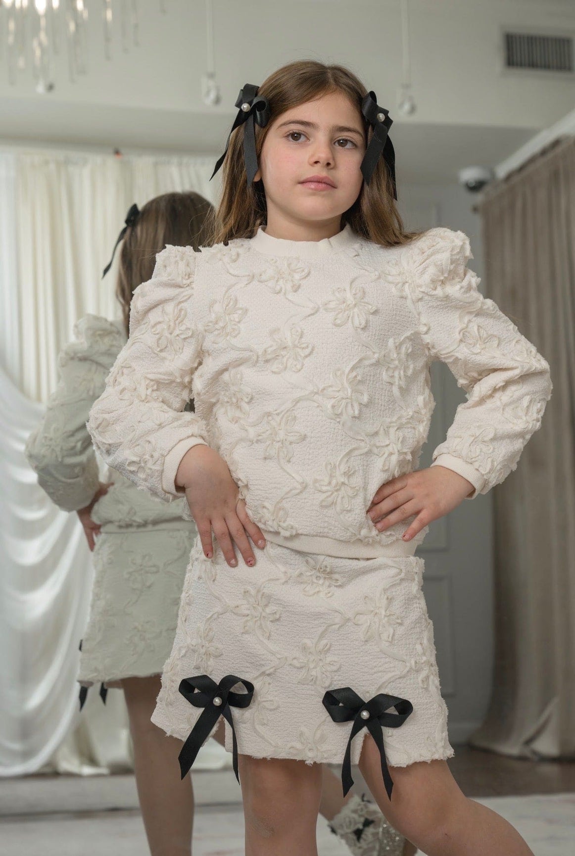 Girl | Ava Ivory Flower Sweater