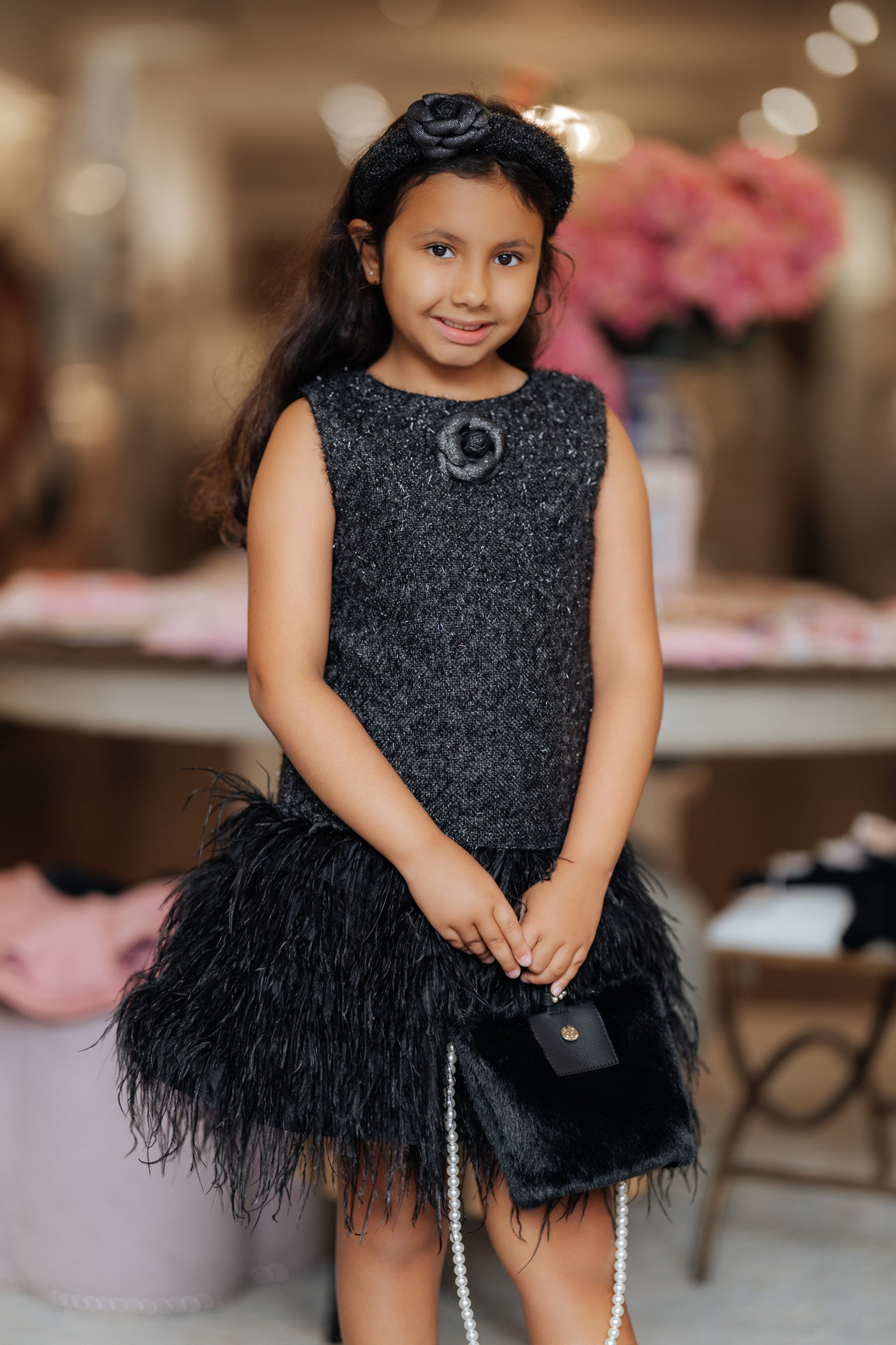 Girl | Black Swan Feather Dress