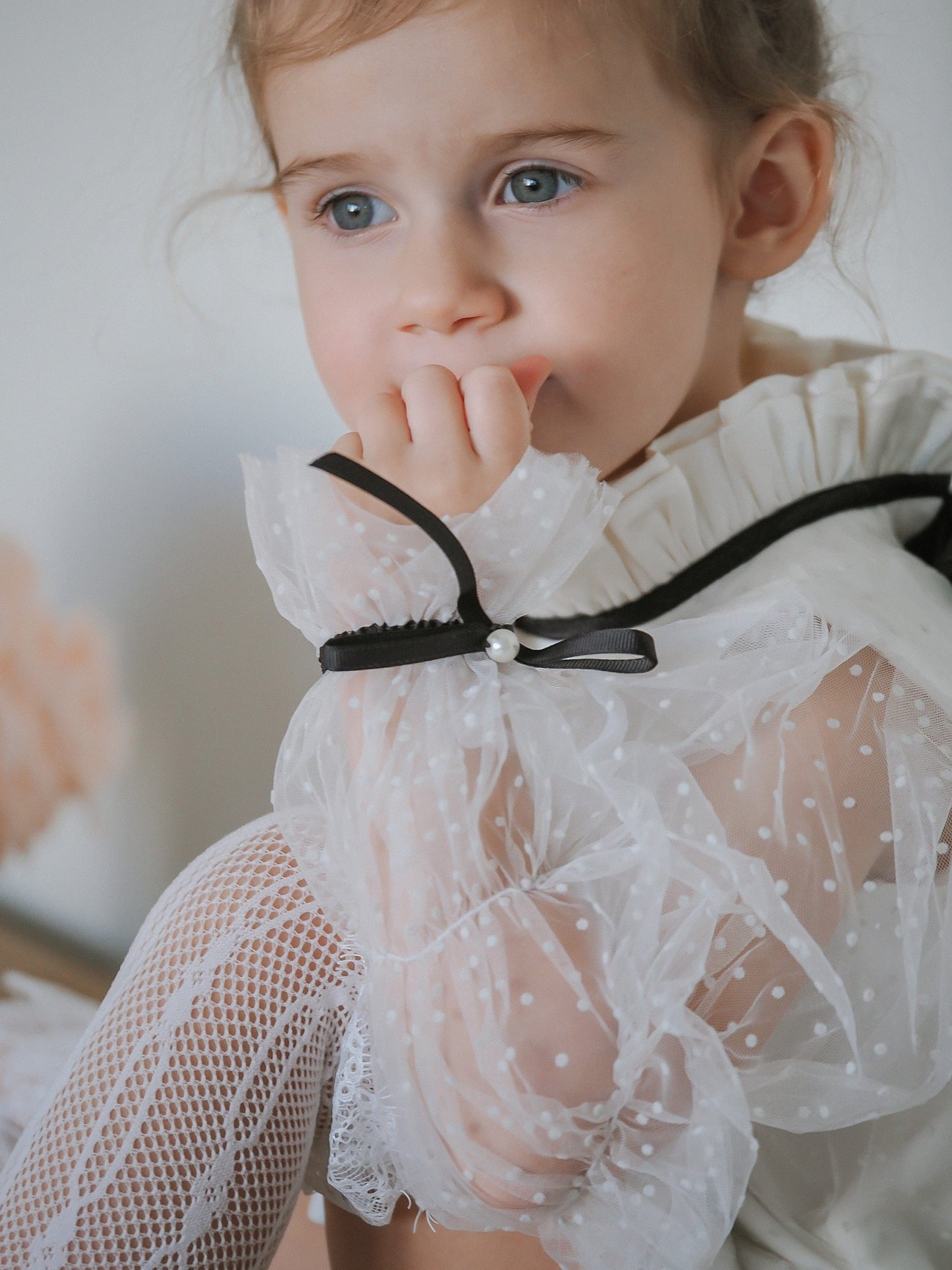 Girl | Brianna Tunic and Pants Set | White x Black