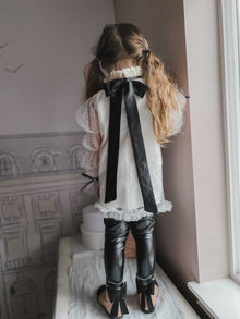 Girl | Brianna Tunic and Pants Set | White x Black
