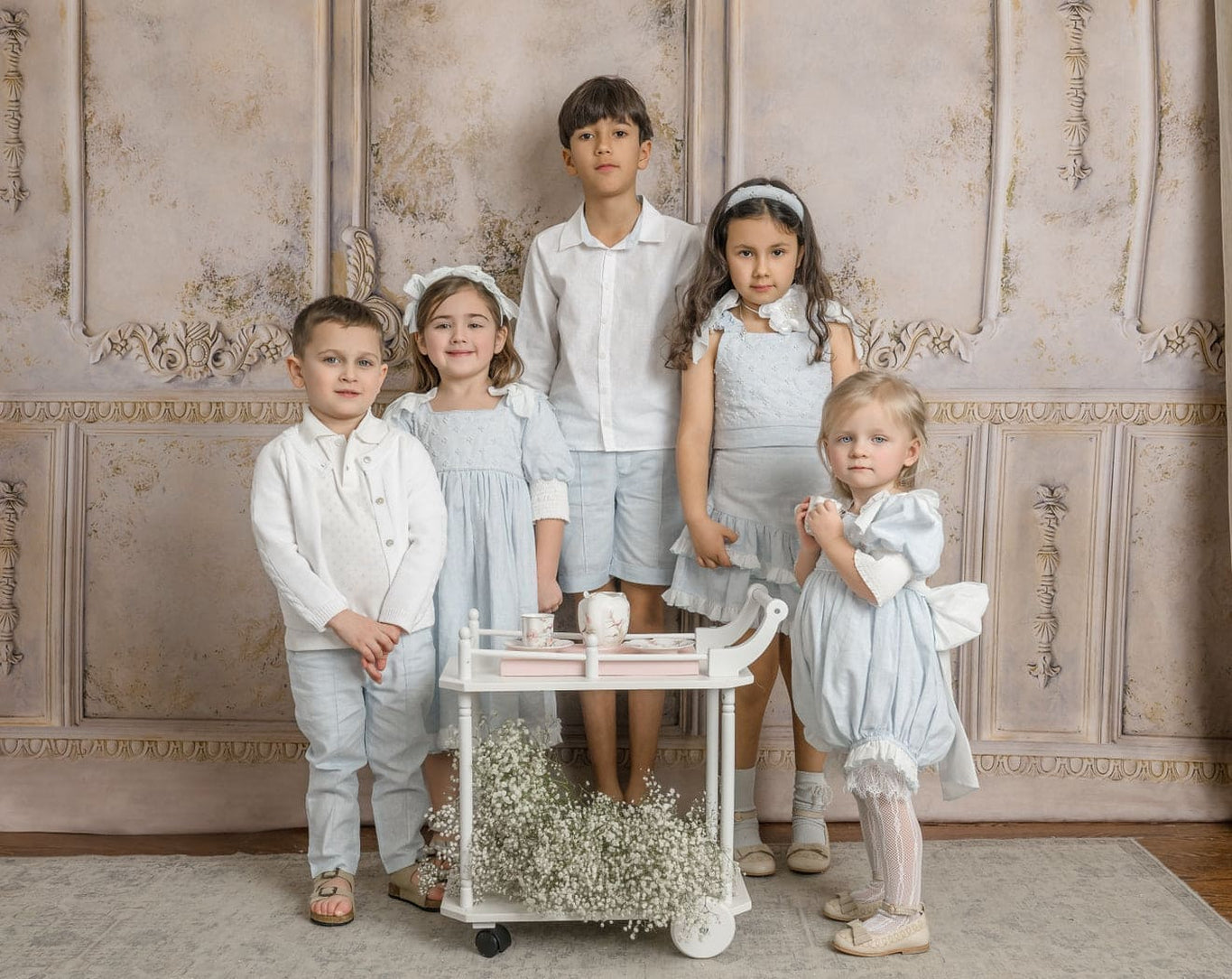 Girl | Charlotte Baby Linen Romper | Blue