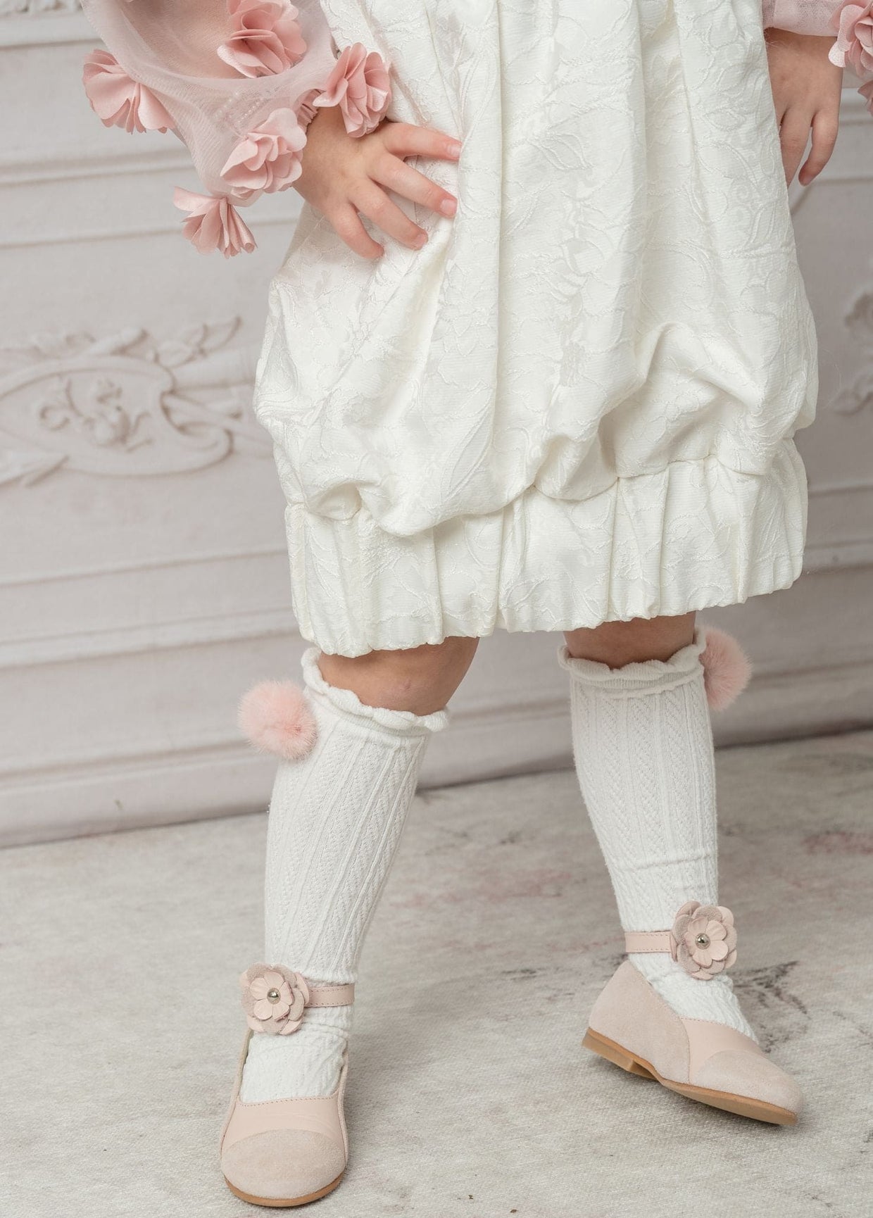 Girl | Cherry Blossom Dress | White x Pink