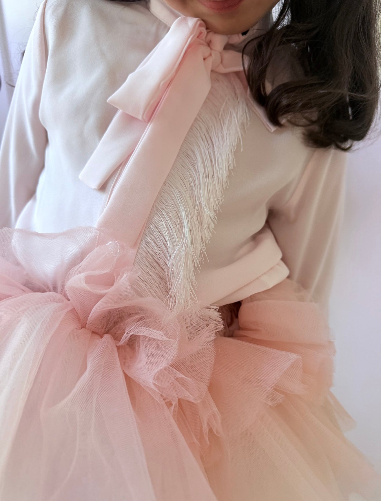 Girl | Crepe Fringe Blouse | Pink