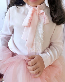 Girl | Crepe Fringe Blouse | Pink