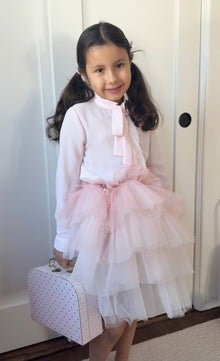 Girl | Crepe Fringe Blouse | Pink