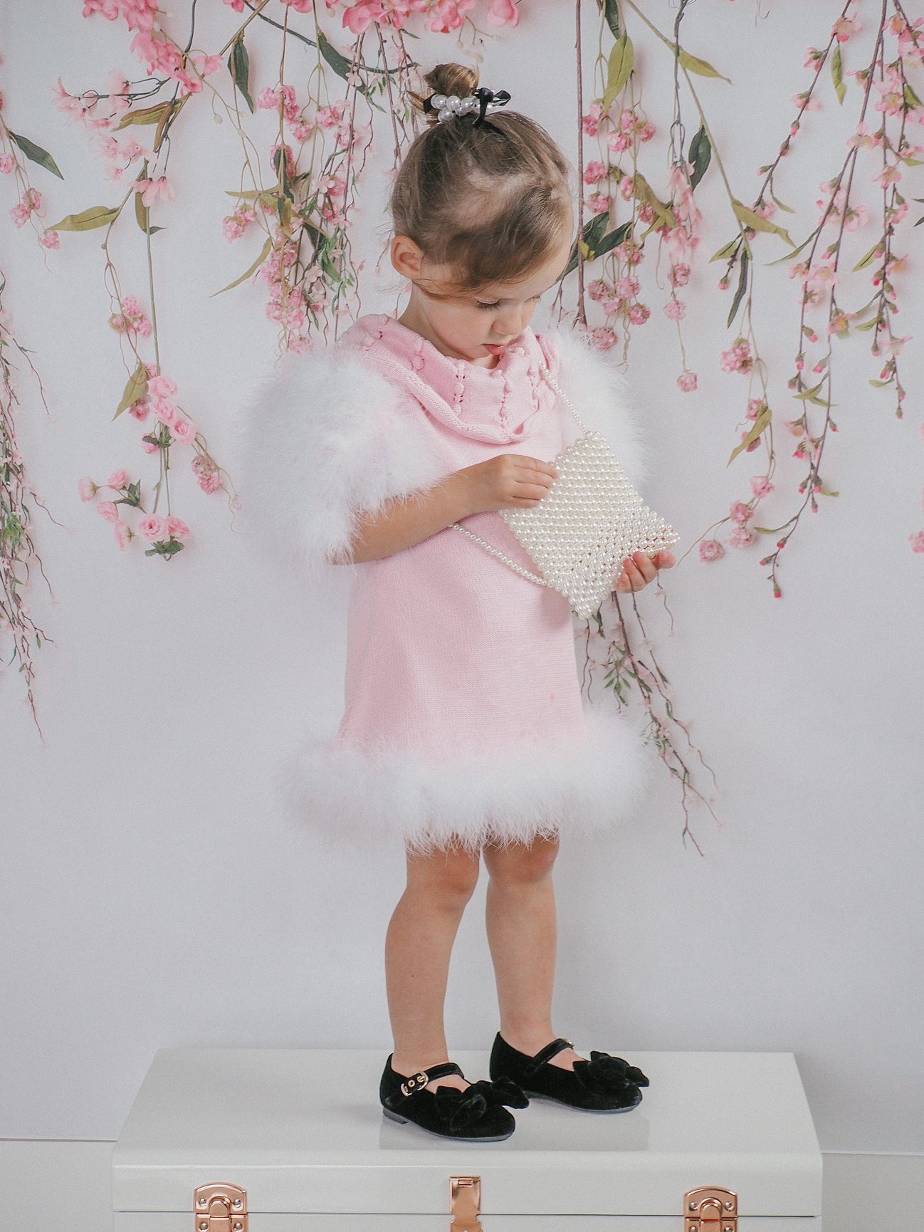 Girl | Ella Knit Feather Dress | Pink